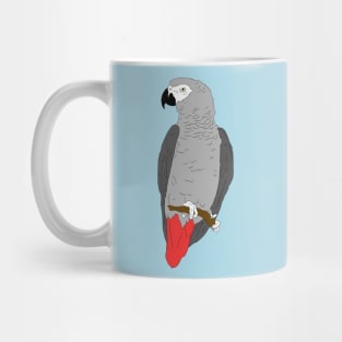 African Grey Parrot on Perch Mug